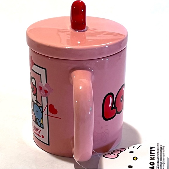 Hello Kitty HAPPY KISS DAY Ceramic Mug with Lid Pink - Picture 5 of 17